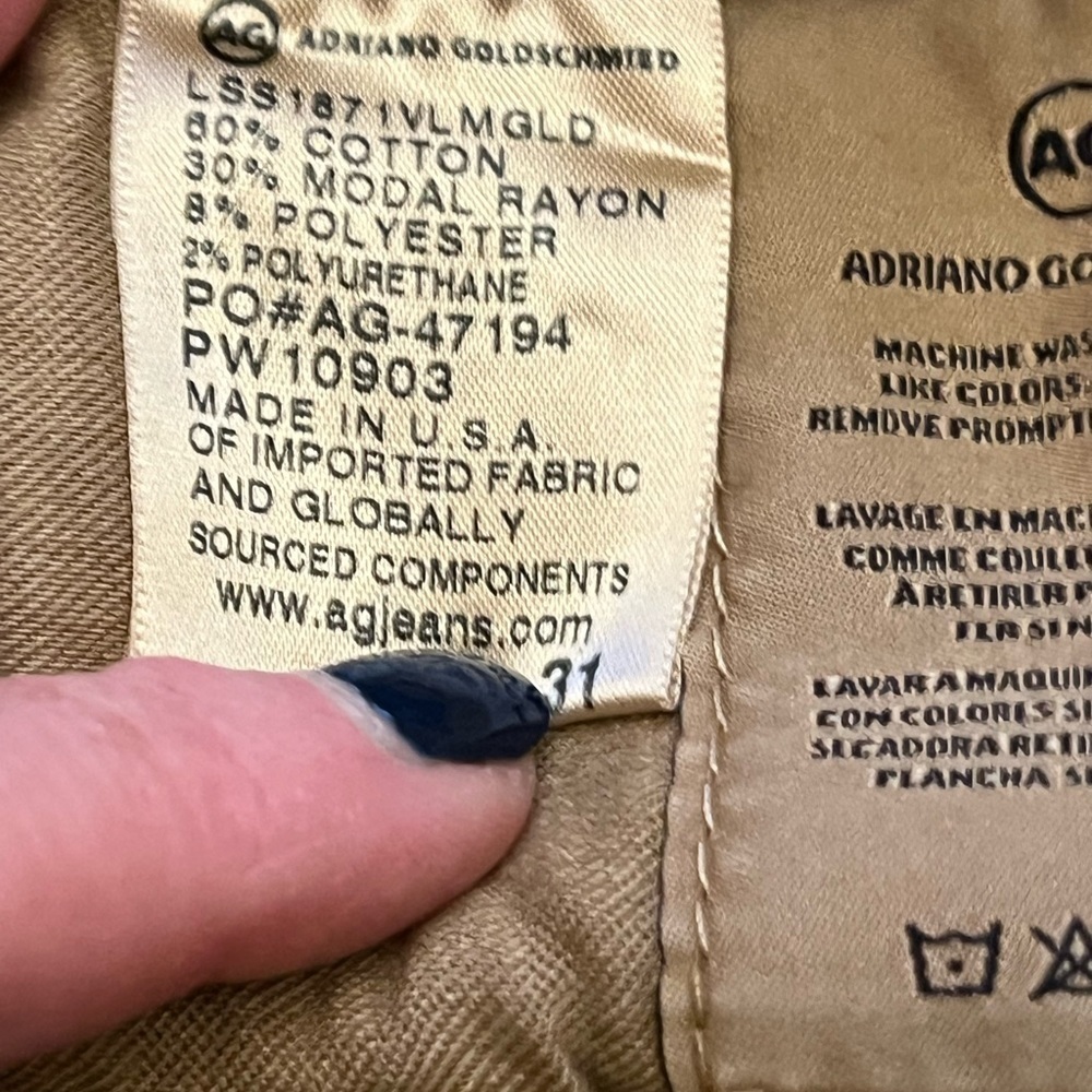 AG the quinne coated high waisted crop flare jean mustard yellow size 31 - Picture 11 of 13